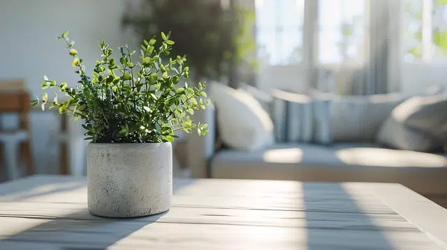 Indoor plant on a wooden table